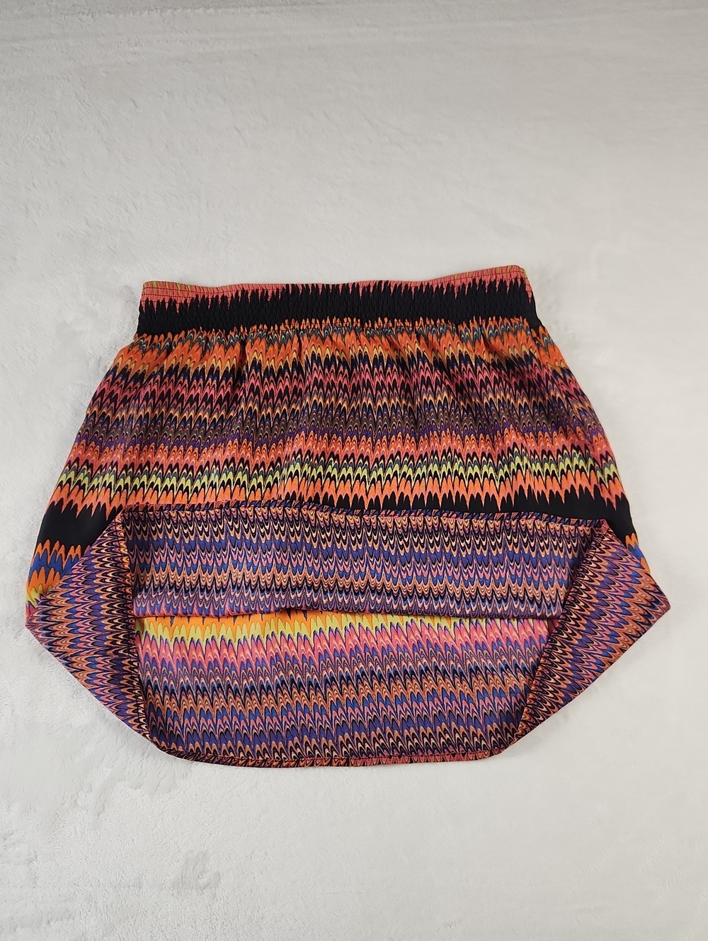 Kensie Mini Skirt Multicolor Zig Zag Pattern and Elastic Waistband Size M - Picture 11 of 16